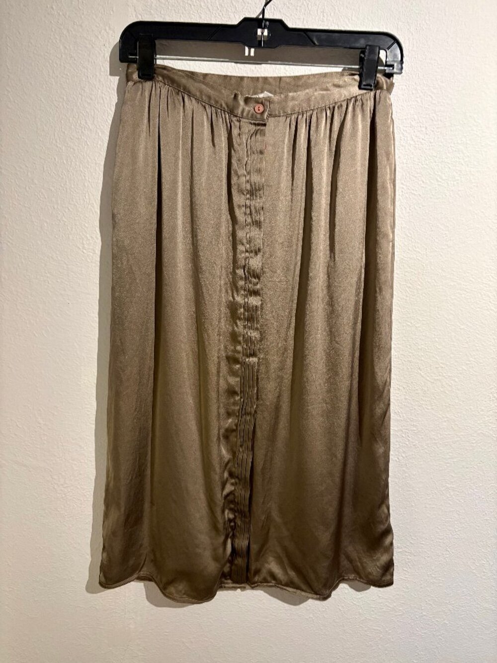 100% Silk Vintage Button Up Skirt Size 12